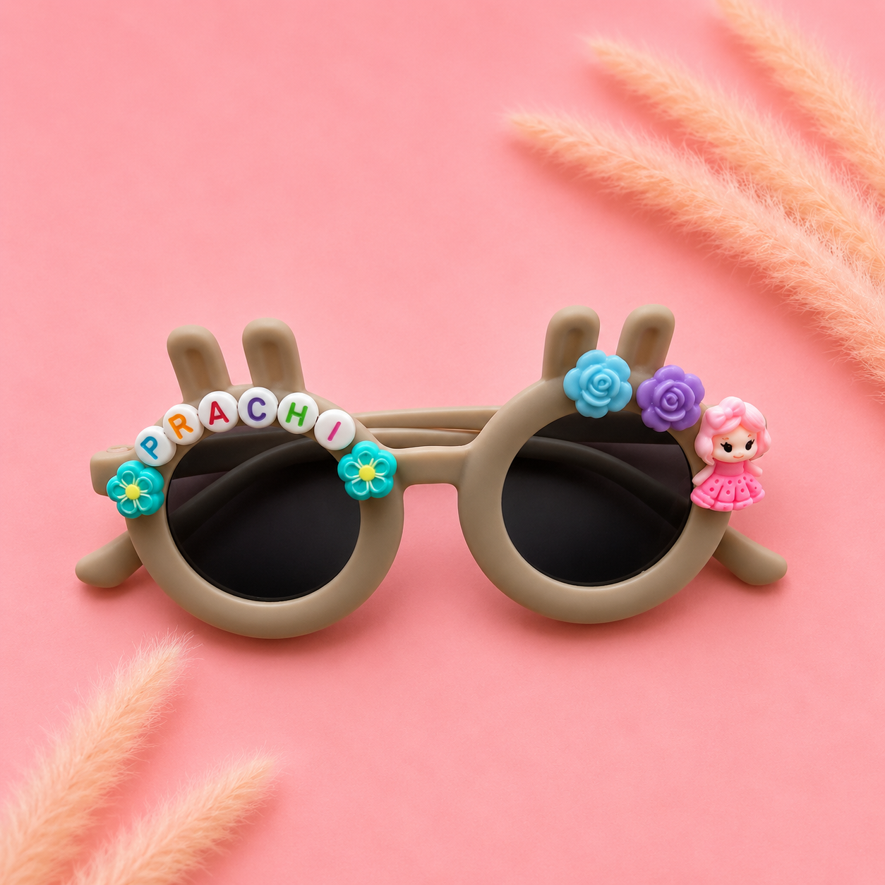 Pastel Brown Bunny Personalised Sunglasses