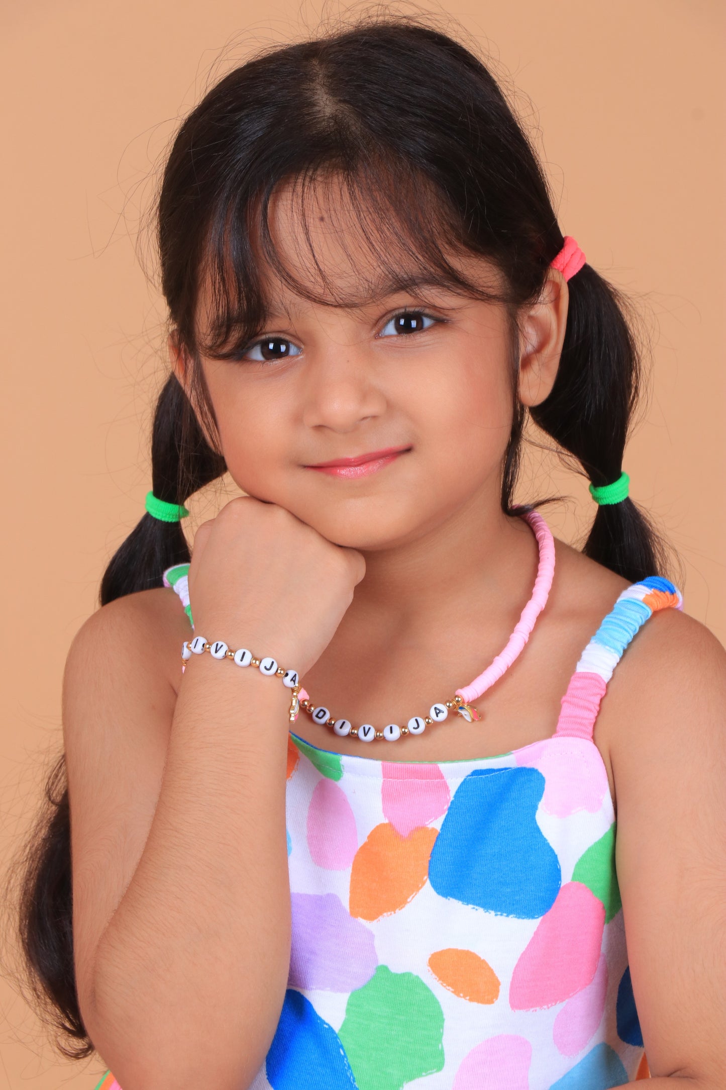 Kids Personalised Fimo Necklace & Bracelet Combo