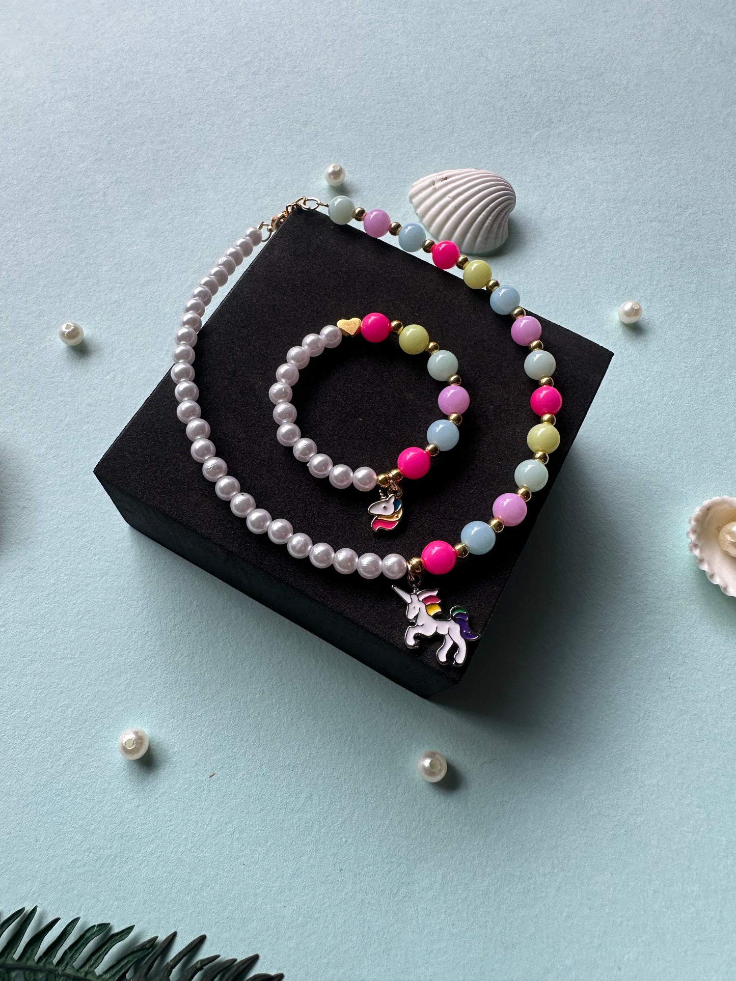 Kids Multicolour Necklace & Bracelet Combo