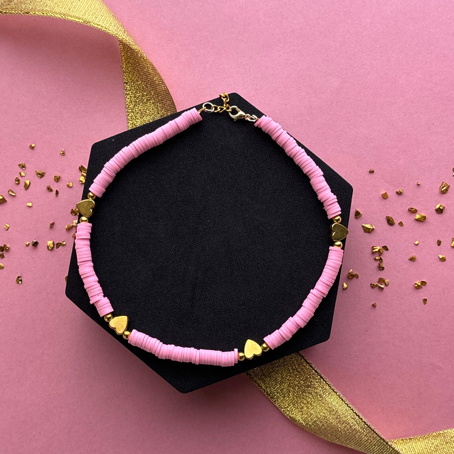 Kids Fimo Bead Heart Necklace