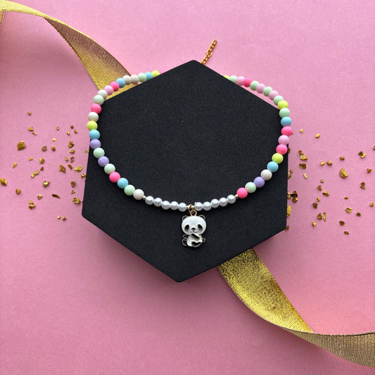 Kids Panda Multicolour Necklace & Bracelet Combo