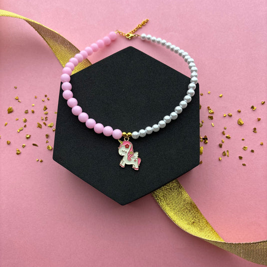 Kids Baby Unicorn Half & Half Necklace & Bracelet Combo