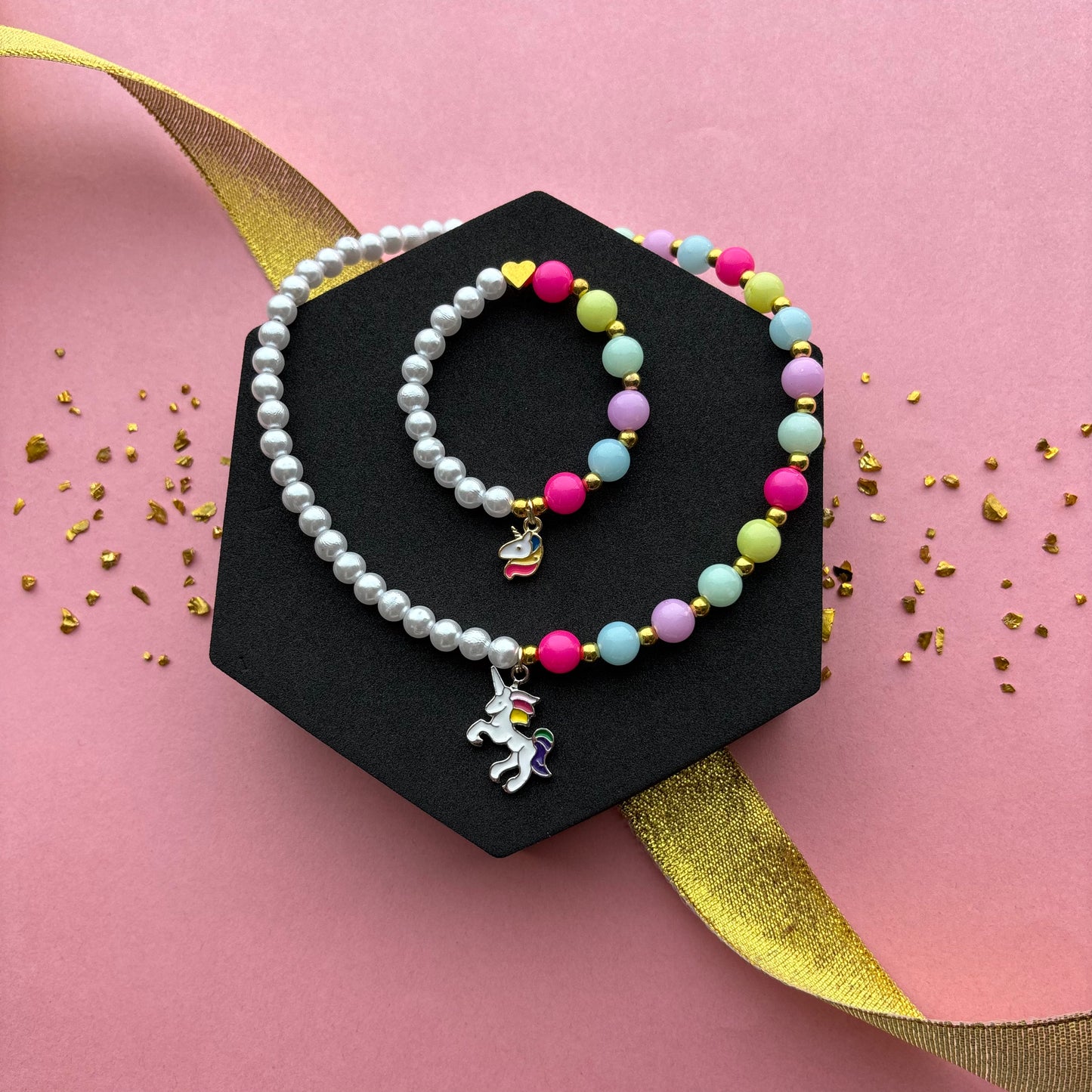 Kids Multicolour Necklace & Bracelet Combo