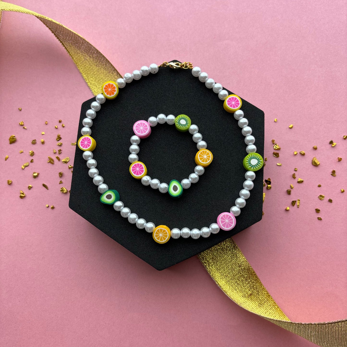 Kids Fruit Necklace & Bracelet Combo