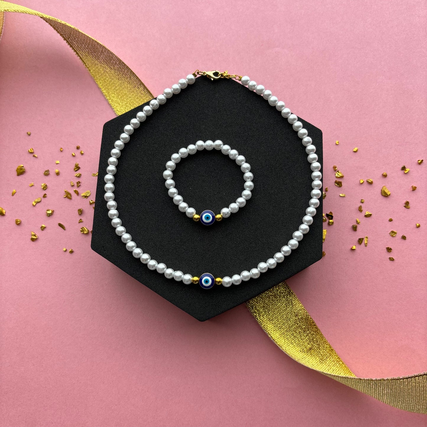 Kids Evil Eye Necklace & Bracelet Combo