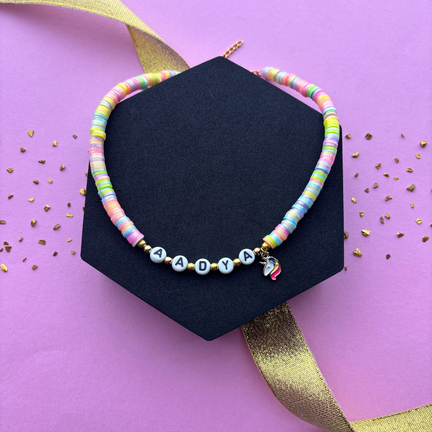 Kids Personalised Unicorn Fimo Necklace & Bracelet Combo Return Gift
