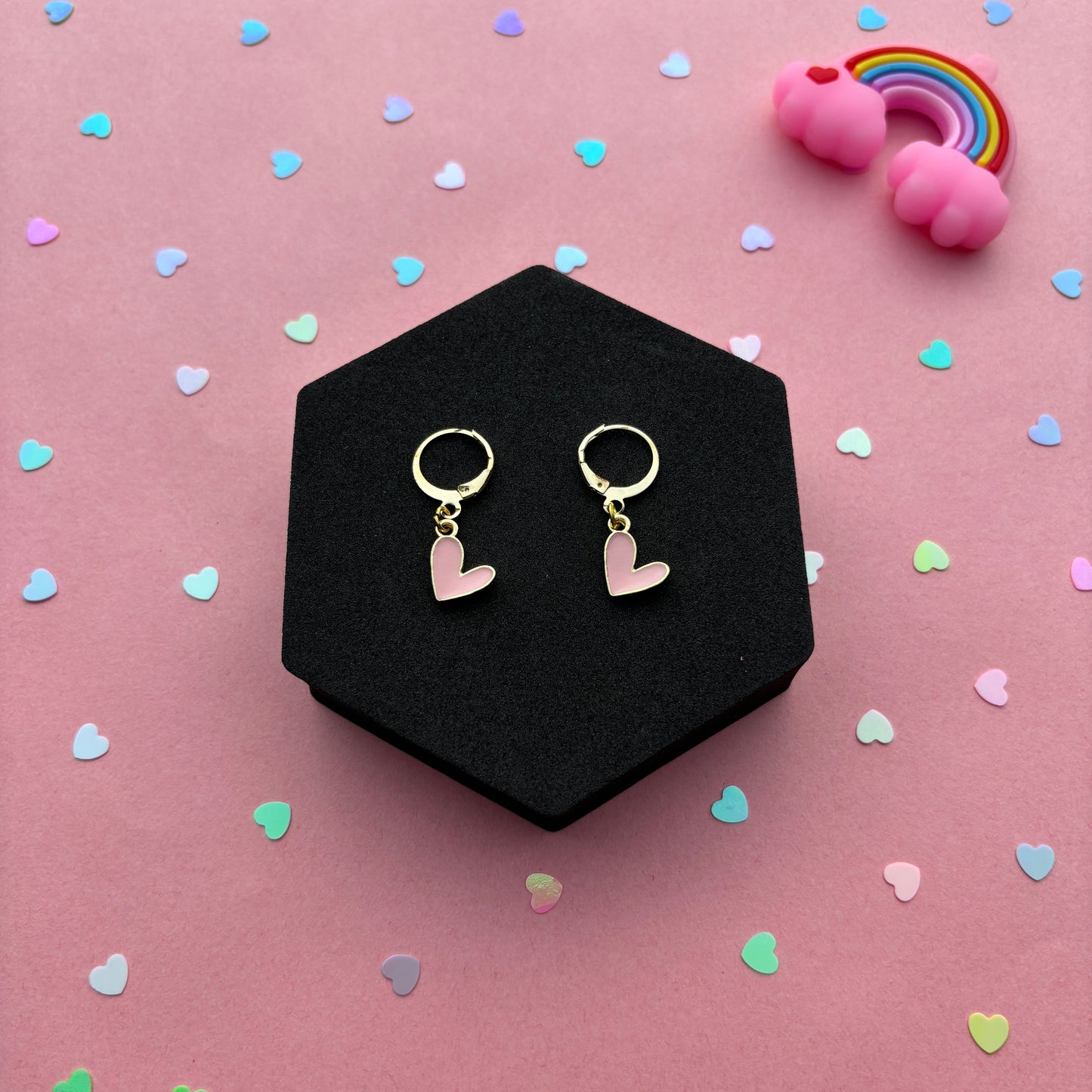 Pink Heart Earrings