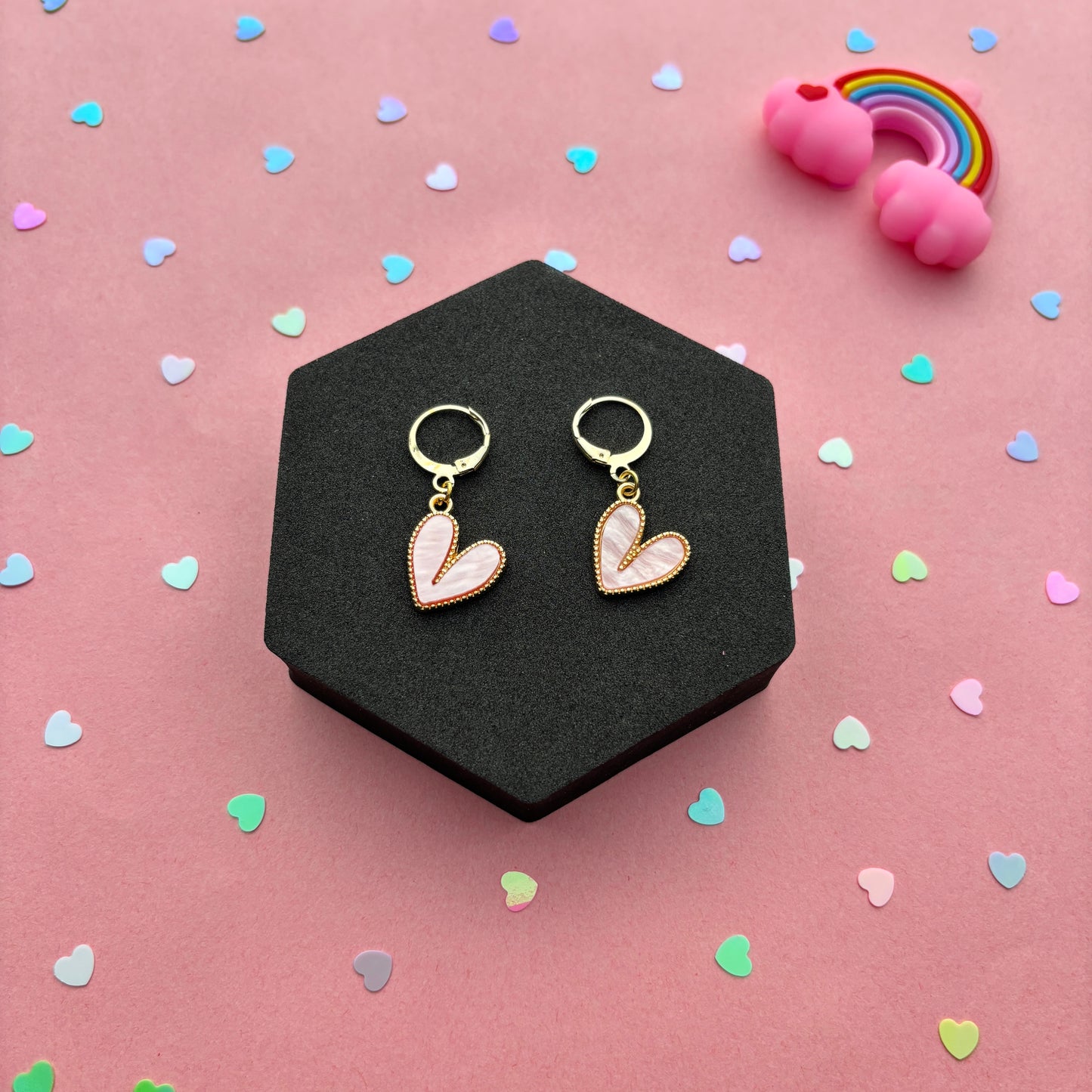 Pink Heart Earrings