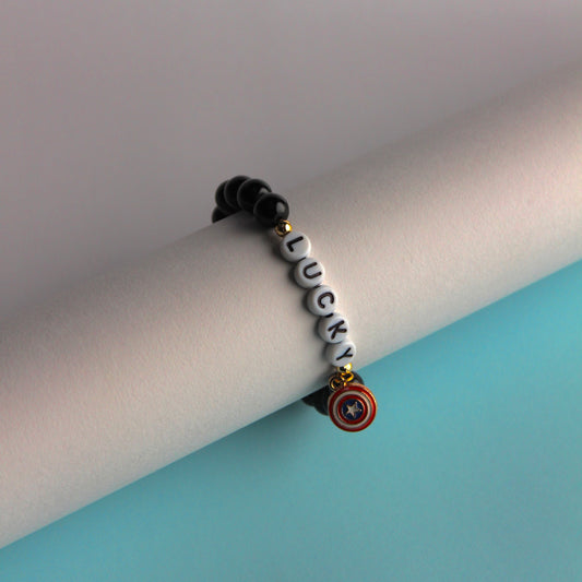 Boys Superhero Charms Personalised Bracelet