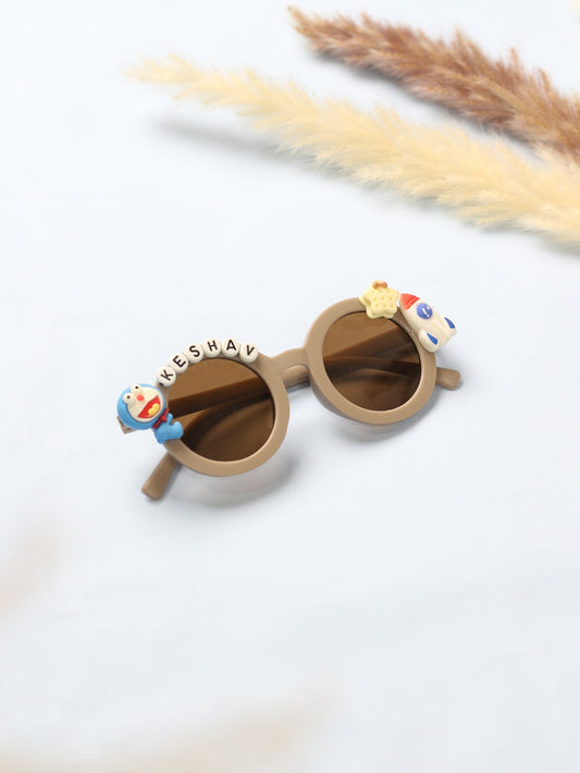 Pastel Brown Kids Personalised Sunglasses