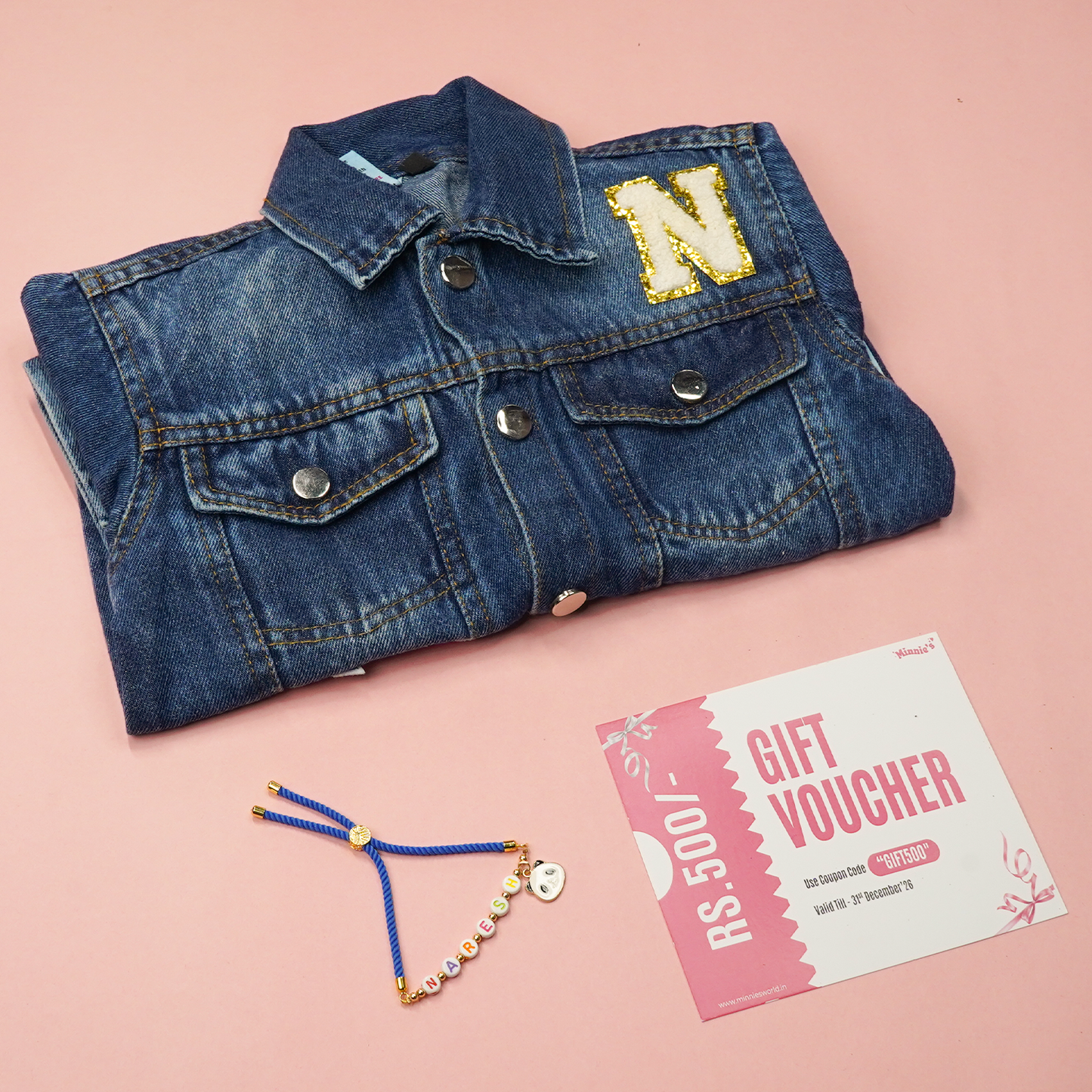 Personalised Blue Jacket with Rakhi