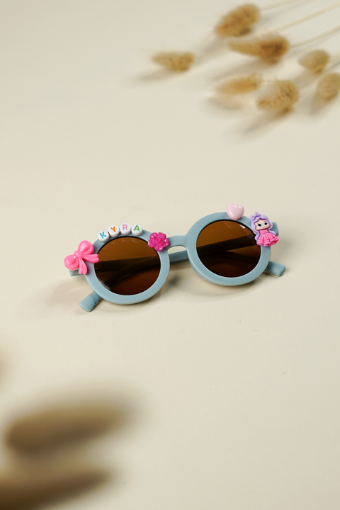 Pastel Blue Kids Personalised Sunglasses