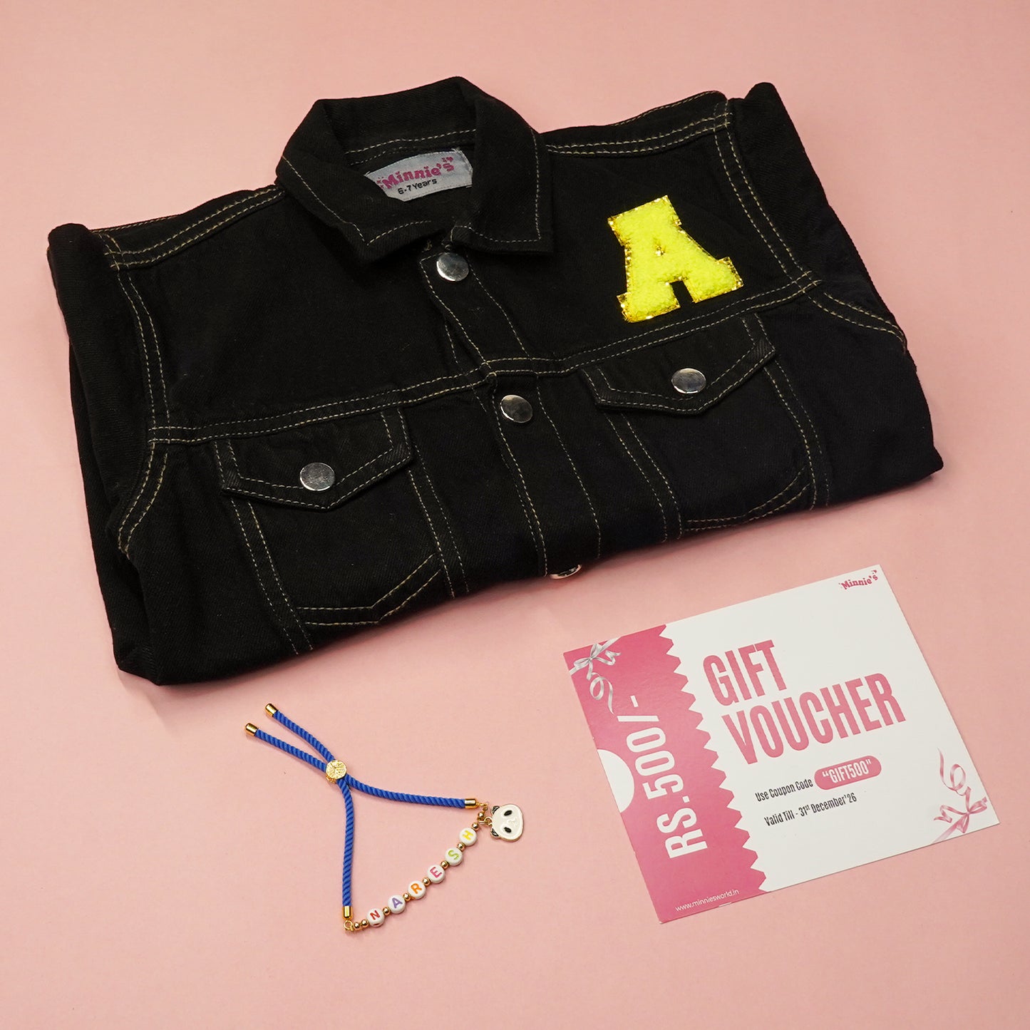 Personalised Black Jacket with Rakhi