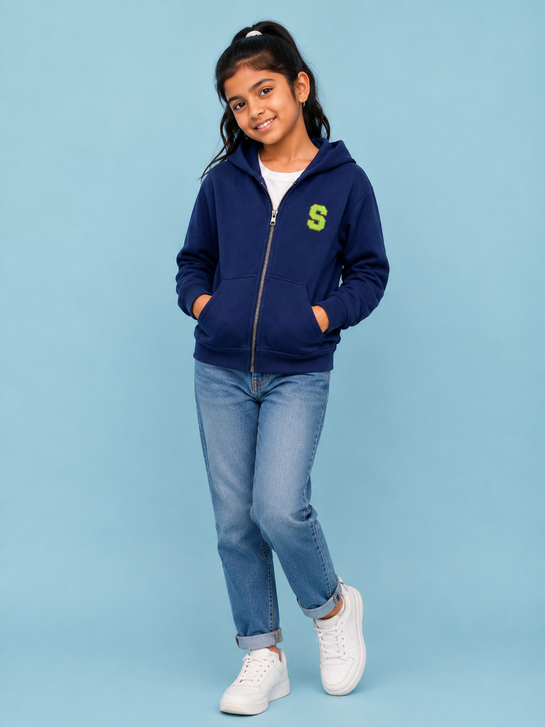 Kids Personalised Zipper Hoodie