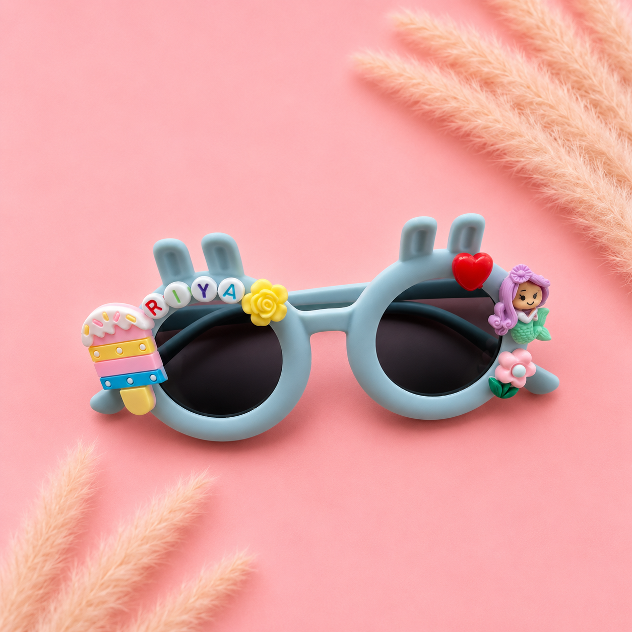 Pastel Blue Bunny Personalised Sunglasses