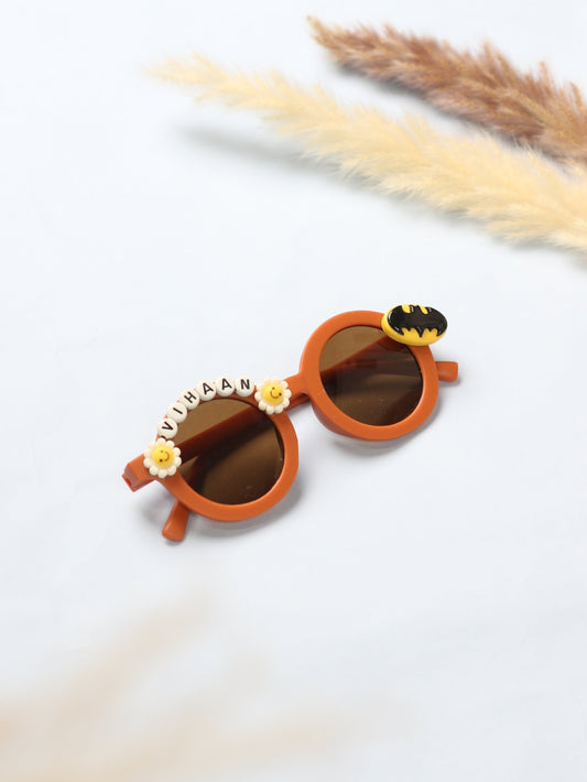 Burnt umber Kids Personalised Sunglasses