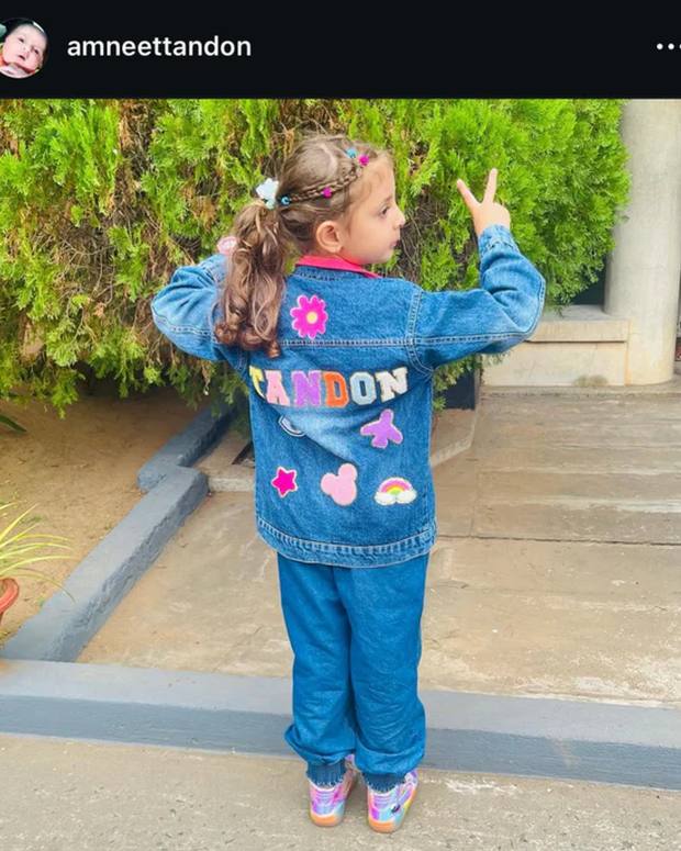 Tandon personalised denim jacket with patches
